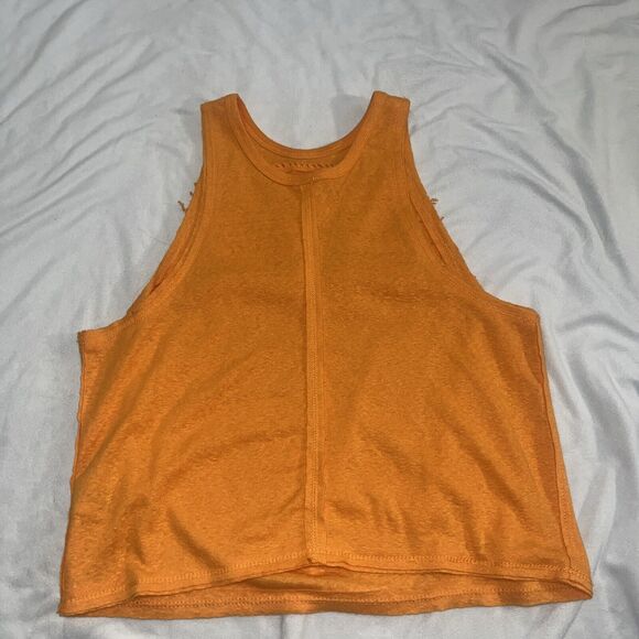 FREE PEOPLE Womens Tank Top Window Knit Details Orange Size XS OB778742 - Picture 10 of 13